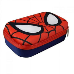 Licensed kids' hard pencil case with protective shell and zip closure featuring popular spiderman design