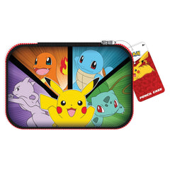 Licensed kids' hard pencil case with protective shell and zip closure featuring popular pokemon design