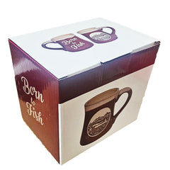 Born To Fish Porcelain Coffee Mug by burton+Burton | Easy Father's Day Gift Who Loves To Fish