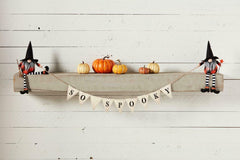 Mud Pie Halloween Gnome Witch 58" Long Banner & Shelf Sitter Garland – Festive Fall Mantel Decor