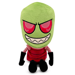 YOUTOOZ Invader Zim Plush featuring vibrant green skin, large pink embroidered eyes, red Irken outfit, and detailed antennae.