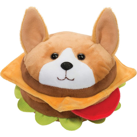 Douglas Corgi Dog Burger Macaroon Plush – soft stuffed animal toy shaped like a corgi and burger macaroon