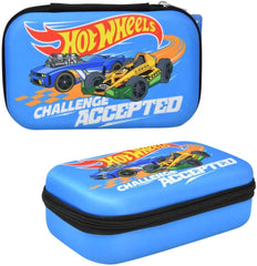 Hot Wheels Blue Hard EVA Pencil Case - Challenge Accepted |Innovative Designs