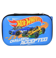 Hot Wheels Blue Hard EVA Pencil Case - Challenge Accepted |Innovative Designs