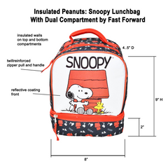 Peanuts Snoopy & Woodstock Dual Compartment Insulated Lunch Bag / Box | Fast Forward