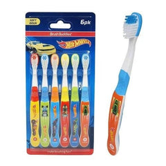 2 Pack of 6 (12 Count) Brushes Buddies Hot Wheels Toothbrush for Toddlers ,Soft Bristles for Kids - High - Speed Mom