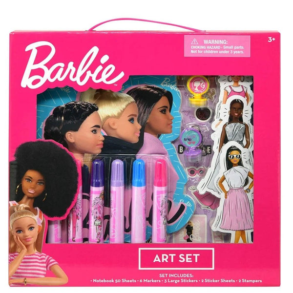 Barbie Art Set Box | Notebook, Markers, Stickers & Stamps – Unleash Your Creativity! - High - Speed Mom