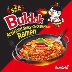 Buldak 2X Spicy Hot Chicken Stir - Fried Cup Noodles (6pk) - High - Speed Mom