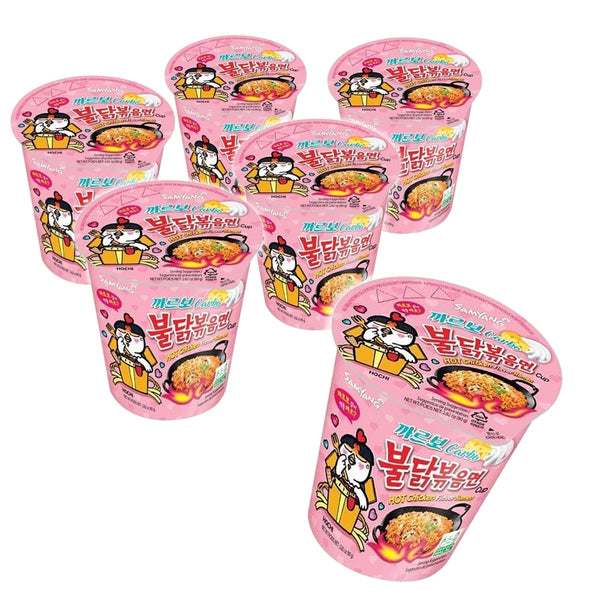 Buldak Carbonara Spicy Hot Chicken Stir - Fried Cup Noodles (6pk) - High - Speed Mom