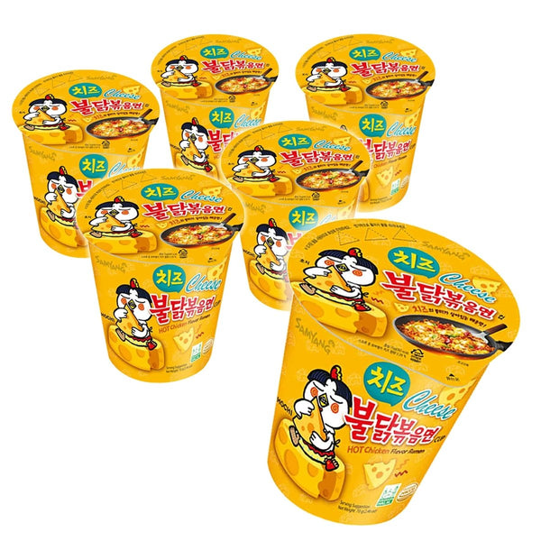 Buldak Cheese Spicy Chicken Stir - Fried Cup Noodles (6pk) - High - Speed Mom