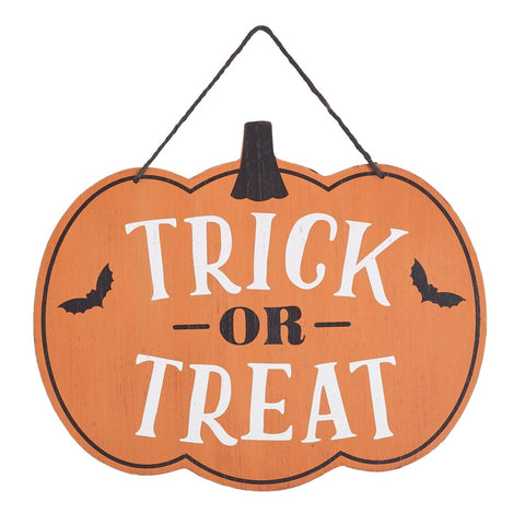 Burton + Burton Halloween Reversible Trick or Treat / Out of Candy Wooden Sign – Double - Sided Décor - High - Speed Mom