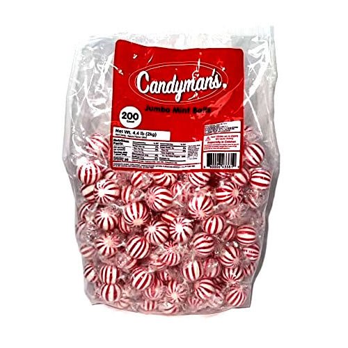 Candyman's Jumbo Mint Ball Hard Candy Treats(200ct/ 4.4lbs of Mint!) - High - Speed Mom