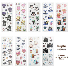 Cookie Run Kingdom x Lucaslab Sticker Pack – Official 9 - Sheet Collab Set | Kawaii Decorative Seals for Journals, Crafts & Collectors - High - Speed Mom