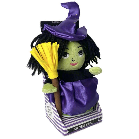 Cupcakes & Cartwheels Halloween Speak & Repeat Toy – Witch or Zombie Talking Plush - High - Speed Mom