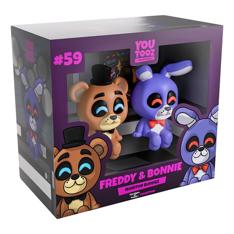 Five Nights at Freddy's - Freddy & Bonnie Monitor Buddiez 2.5" Vinyl Figure 2 - Pack – Creepy - Cute Collectibles - High - Speed Mom