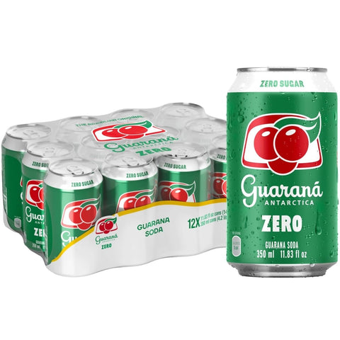 Guaraná Antarctica Zero, The Brazilian Original Guaraná Soda, Zero Sugar, 11.83 fl oz (Pack of 12) - High - Speed Mom