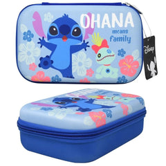 Licensed kids' hard pencil case with protective shell and zip closure featuring popular Lilo design