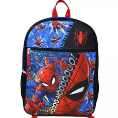 Marvel Spider - Man 16" Web - Swinging Backpack for Kids – Action Hero School Bag with Padded Straps & Front Pocket - High - Speed Mom