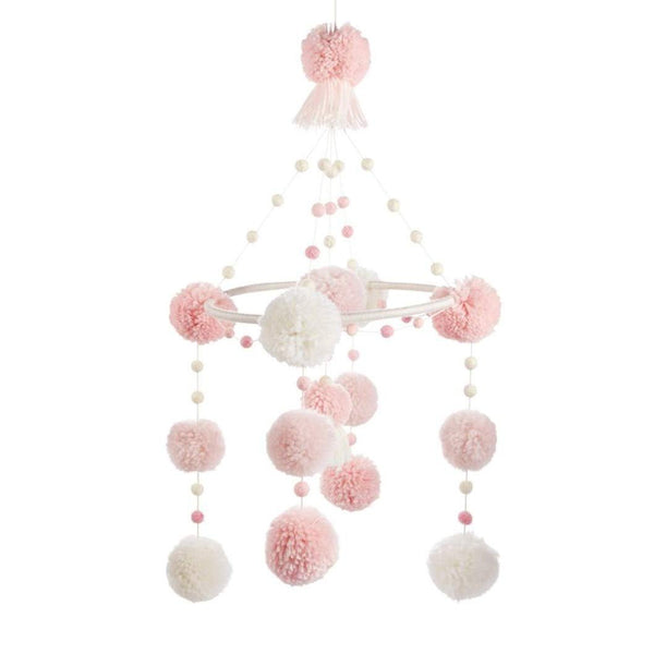 Mud Pie It's - A - Girl Pink Pom - Pom Baby Mobile - High - Speed Mom