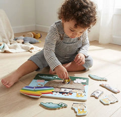 Mud Pie Wooden Noah's Ark Chunky Puzzle - Genesis 6:19 - High - Speed Mom