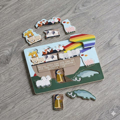 Mud Pie Wooden Noah's Ark Chunky Puzzle - Genesis 6:19 - High - Speed Mom