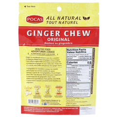 Pocas Ginger Chew Candy (Pack of 4) Original Flavor 3oz - High - Speed Mom