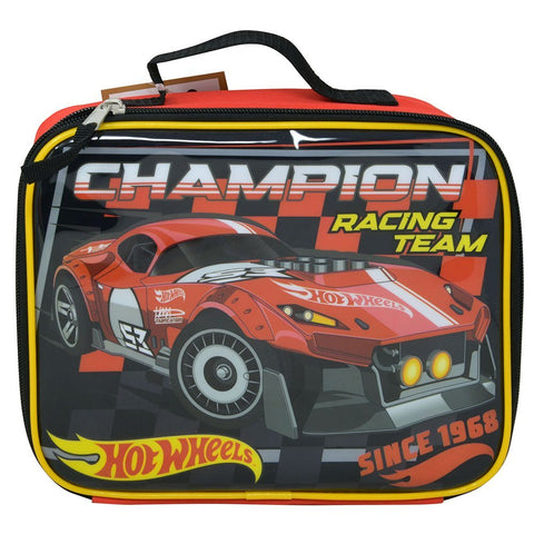 Red Hot Wheels Rectangle Insulated Lunch Bag - High - Speed Mom
